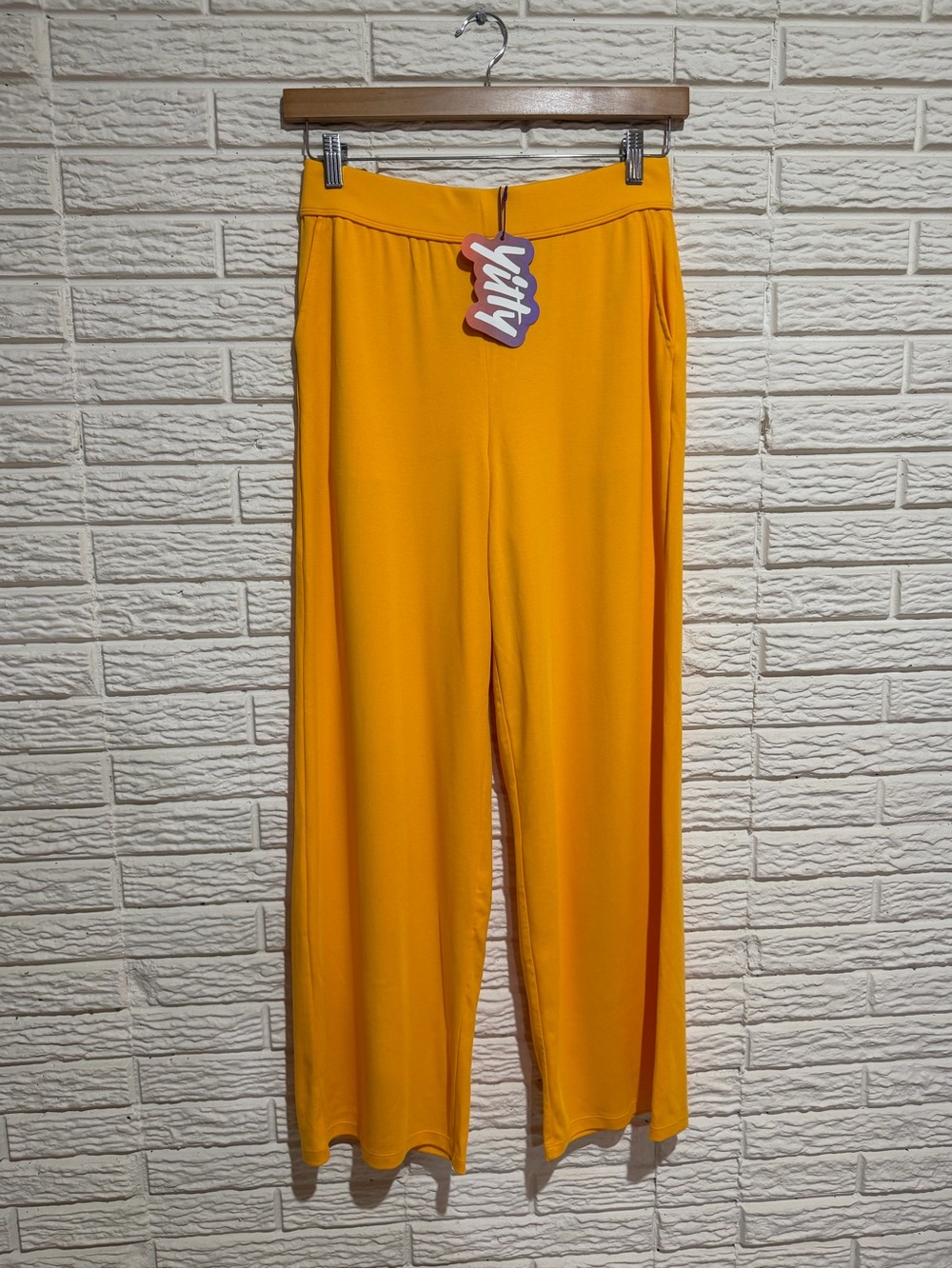 YITTY Wide-Leg Body Butter Pants in Mimosa Size Medium